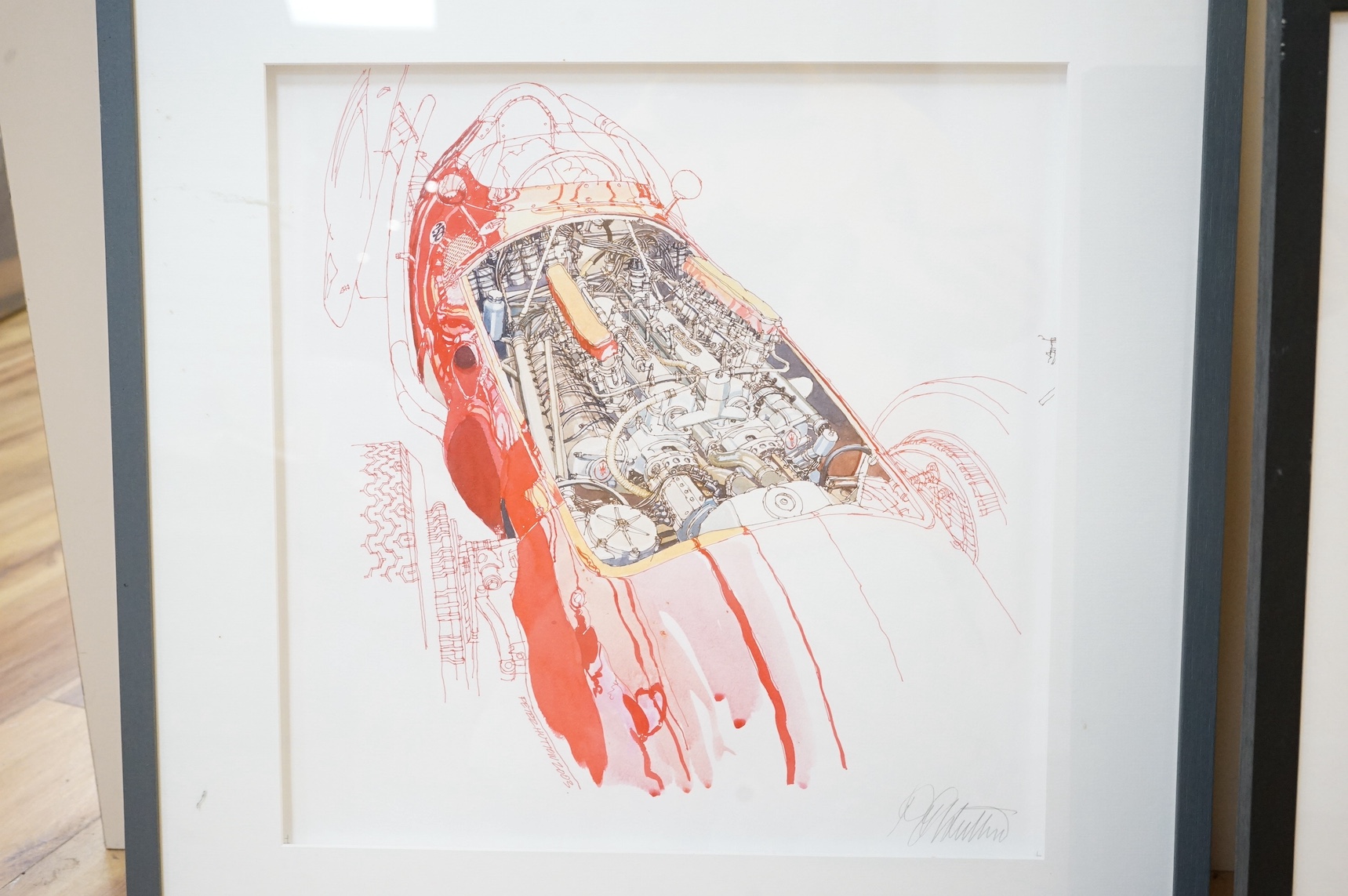 Peter Hutton (Contemporary), three watercolours, ‘Brough Superior SS100’, ‘Bentley’ and ‘Maserati 16 cylinder’ each inscribed verso, 33 x 43cm. Condition - good